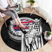 Hawaii King Kamehameha Round Carpet Flag Polynesian Pattern LT01 - Polynesian Pride