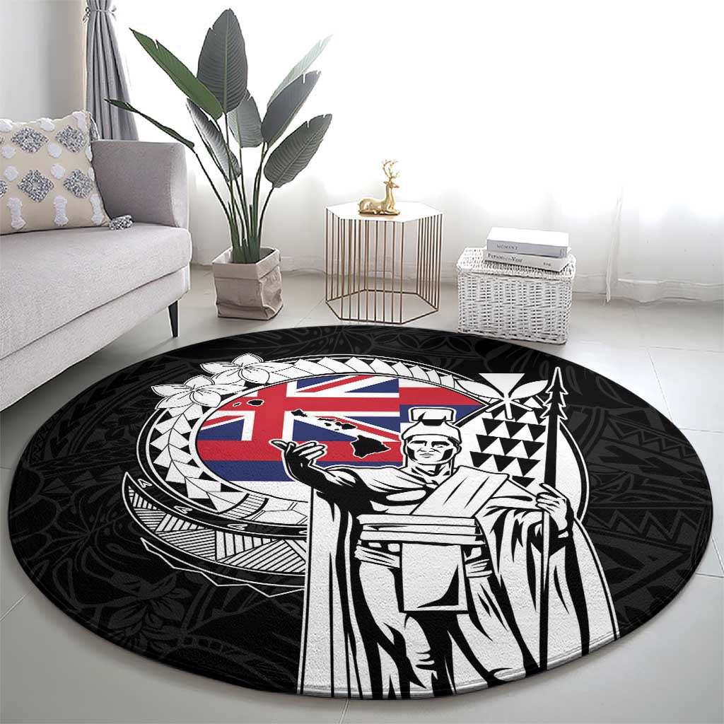 Hawaii King Kamehameha Round Carpet Flag Polynesian Pattern LT01 - Polynesian Pride