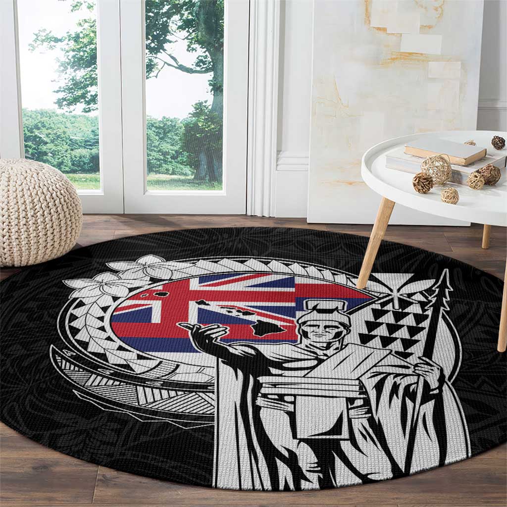 Hawaii King Kamehameha Round Carpet Flag Polynesian Pattern LT01 - Polynesian Pride