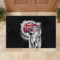 Hawaii King Kamehameha Rubber Doormat Flag Polynesian Pattern LT01 Black - Polynesian Pride