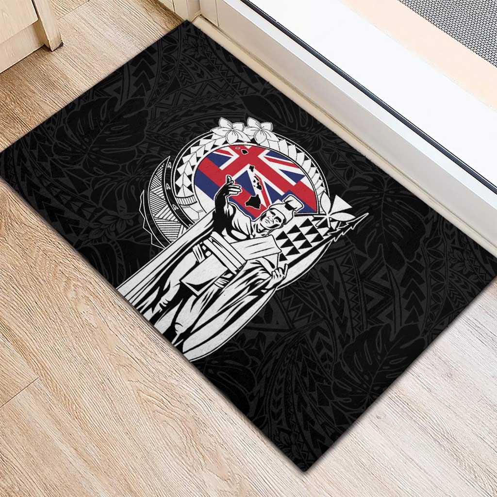 Hawaii King Kamehameha Rubber Doormat Flag Polynesian Pattern LT01 - Polynesian Pride