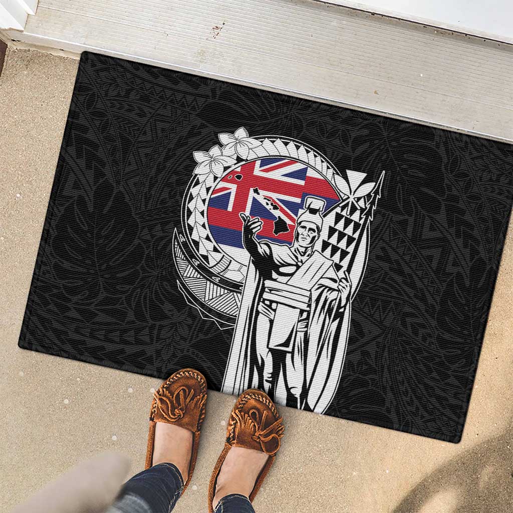 Hawaii King Kamehameha Rubber Doormat Flag Polynesian Pattern LT01 - Polynesian Pride