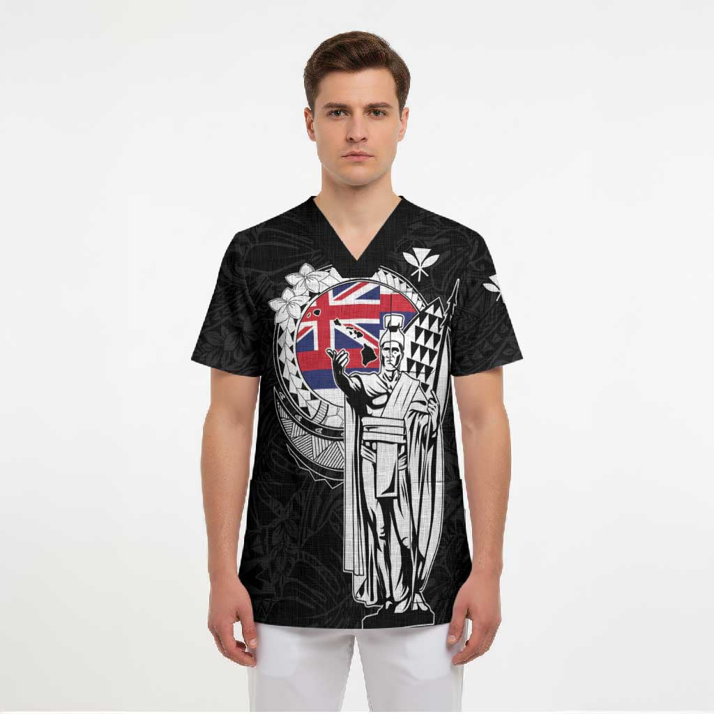 Personalized Hawaii King Kamehameha Scrub Top Flag Polynesian Pattern LT01 - Polynesian Pride