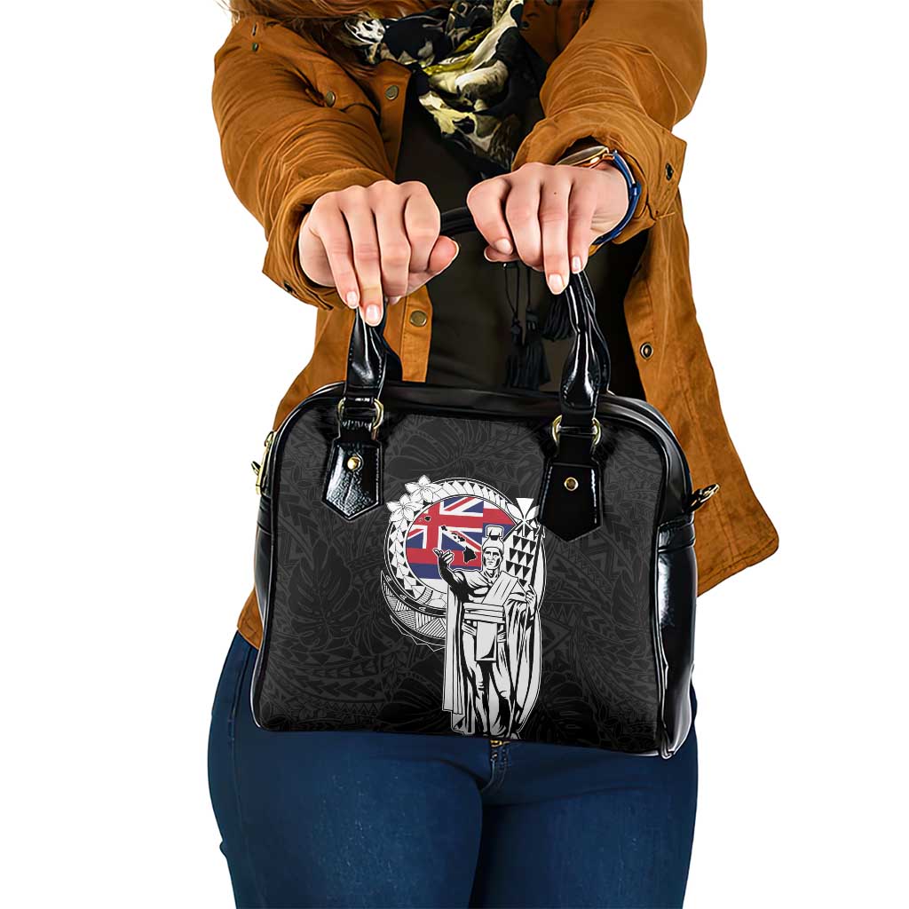 Hawaii King Kamehameha Shoulder Handbag Flag Polynesian Pattern LT01 One Size Black - Polynesian Pride