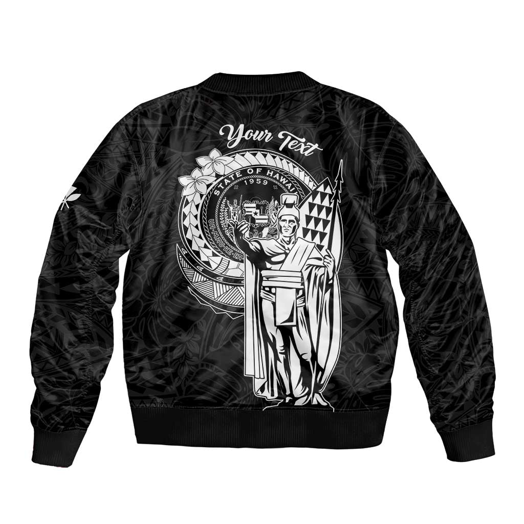 Personalized Hawaii King Kamehameha Sleeve Zip Bomber Jacket Flag Polynesian Pattern LT01 - Polynesian Pride