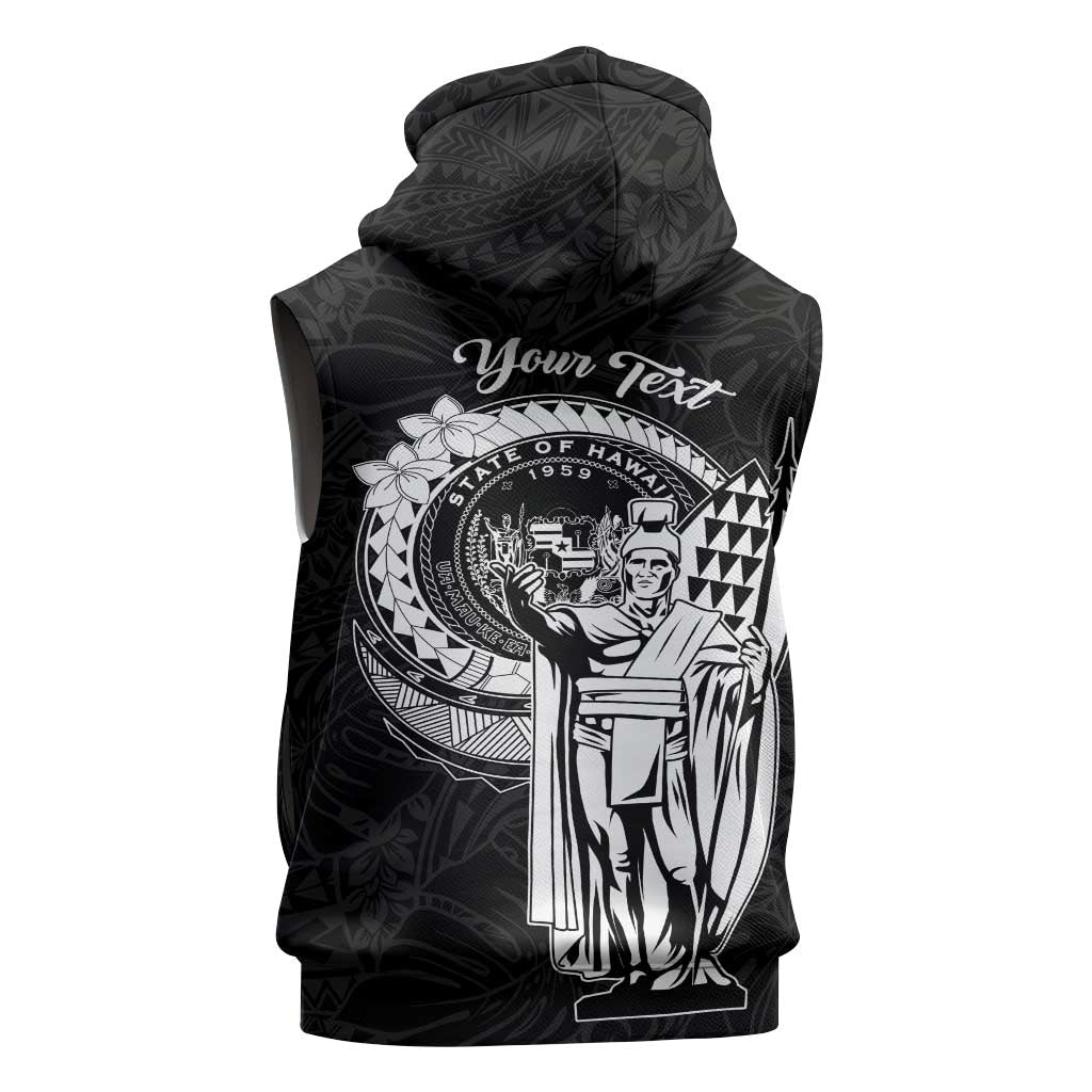 Personalized Hawaii King Kamehameha Sleeveless Hoodie Flag Polynesian Pattern LT01 - Polynesian Pride
