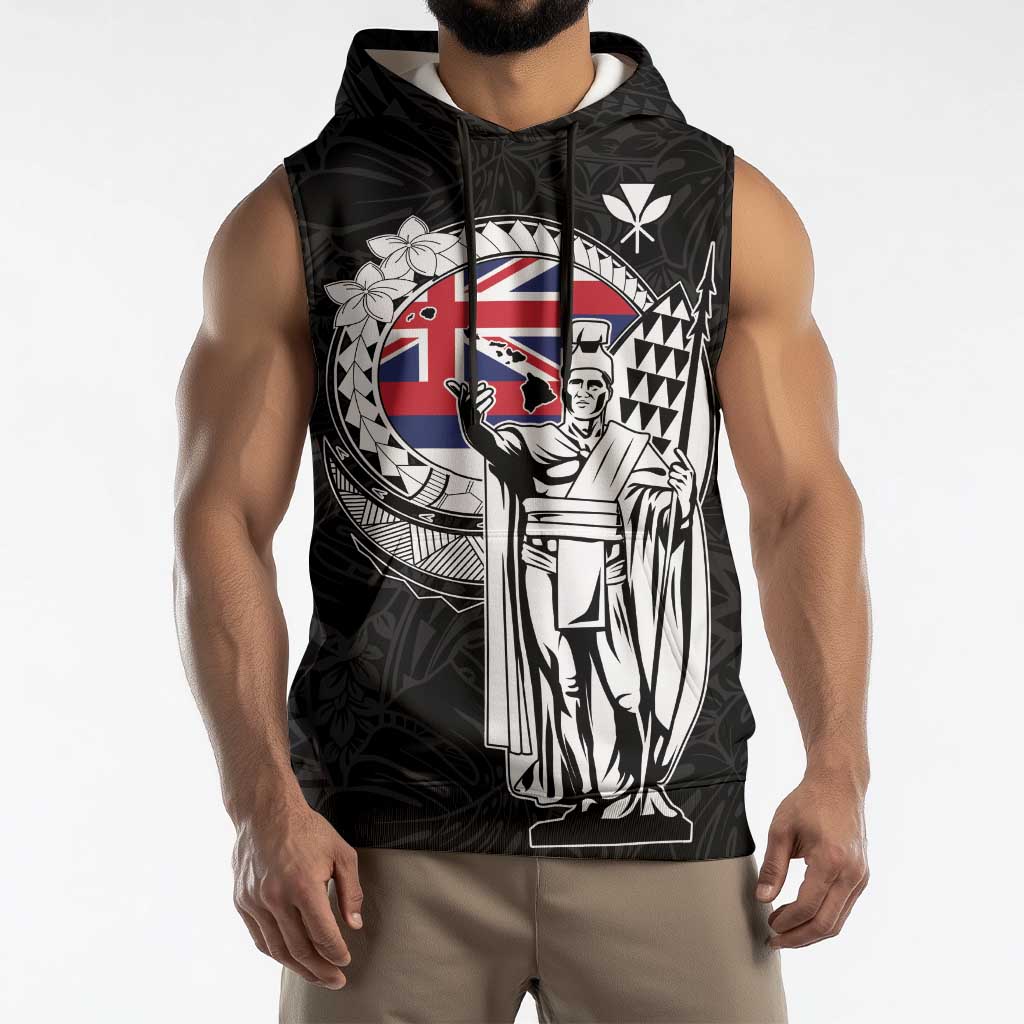 Personalized Hawaii King Kamehameha Sleeveless Hoodie Flag Polynesian Pattern LT01 - Polynesian Pride