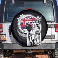 Hawaii King Kamehameha Spare Tire Cover Flag Polynesian Pattern LT01 Black - Polynesian Pride