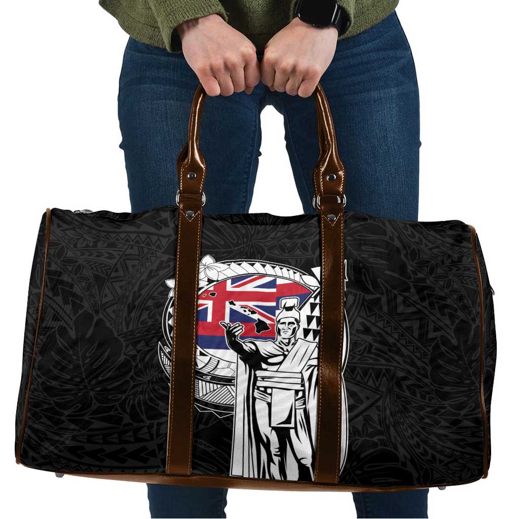 Hawaii King Kamehameha Travel Bag Flag Polynesian Pattern LT01 Black - Polynesian Pride