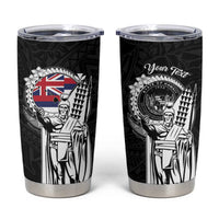 Personalized Hawaii King Kamehameha Tumbler Cup Flag Polynesian Pattern LT01 Black - Polynesian Pride