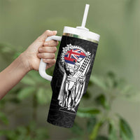 Personalized Hawaii King Kamehameha Tumbler With Handle Flag Polynesian Pattern LT01 - Polynesian Pride