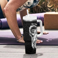 Personalized Hawaii King Kamehameha Tumbler With Handle Flag Polynesian Pattern LT01 - Polynesian Pride