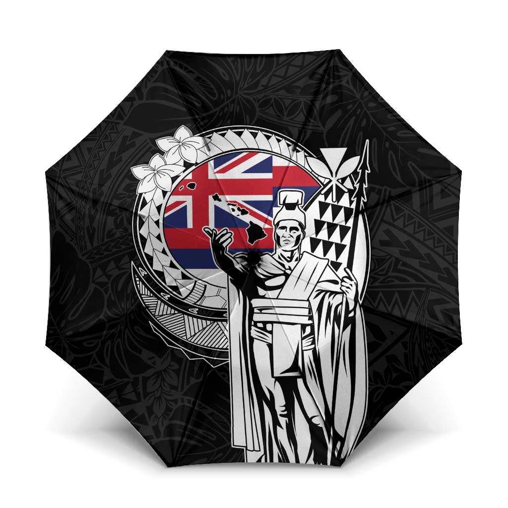 Hawaii King Kamehameha Umbrella Flag Polynesian Pattern LT01 One Size Folded 11.42 inch Opened Diameter 37.4 inch Black - Polynesian Pride