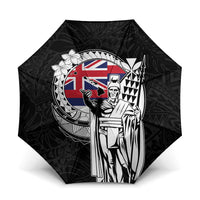 Hawaii King Kamehameha Umbrella Flag Polynesian Pattern LT01 One Size Folded 11.42 inch Opened Diameter 37.4 inch Black - Polynesian Pride