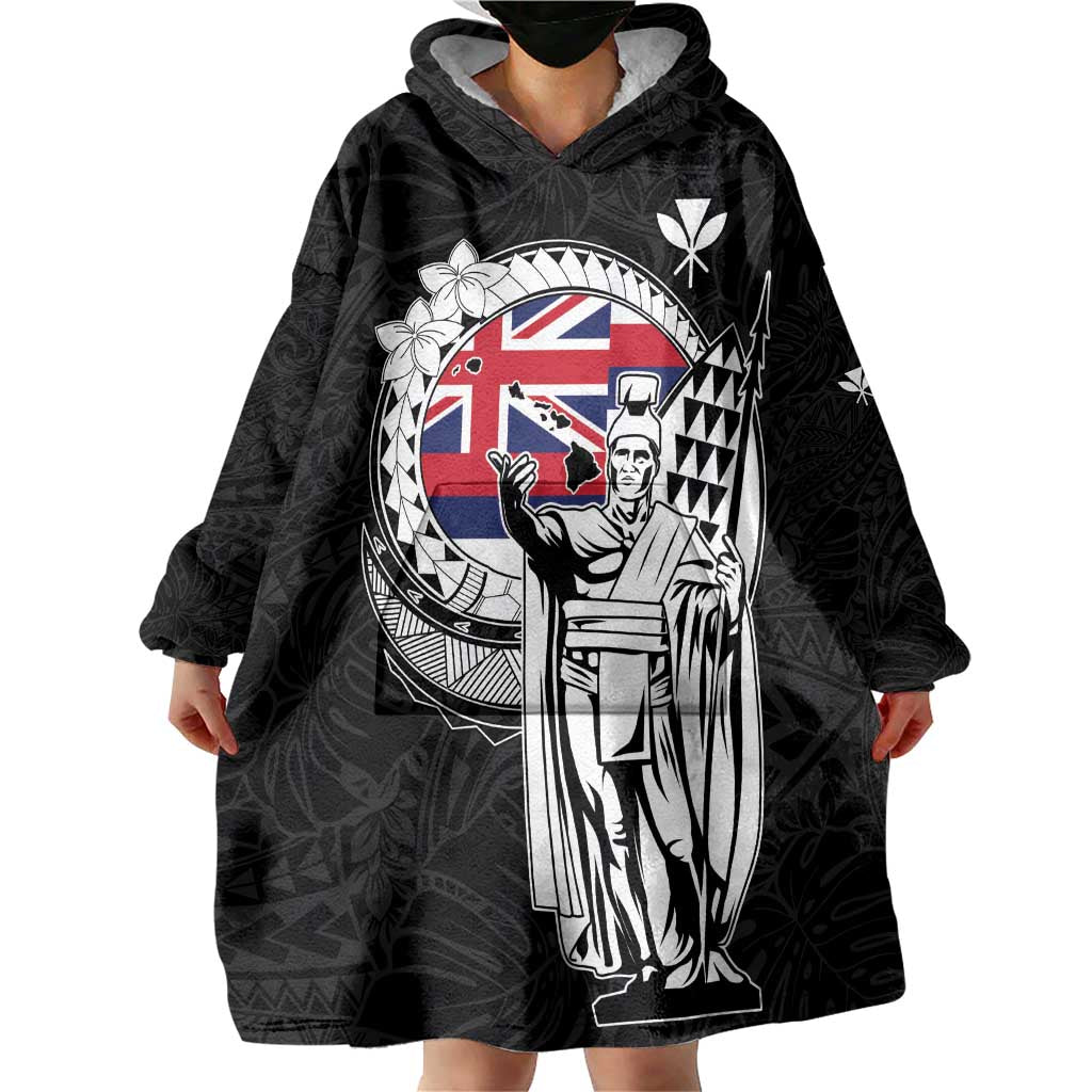 Personalized Hawaii King Kamehameha Wearable Blanket Hoodie Flag Polynesian Pattern LT01 - Polynesian Pride