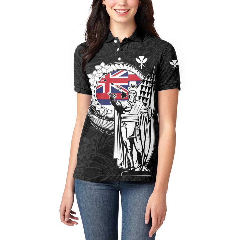 Personalized Hawaii King Kamehameha Women Polo Shirt Flag Polynesian Pattern LT01 - Polynesian Pride