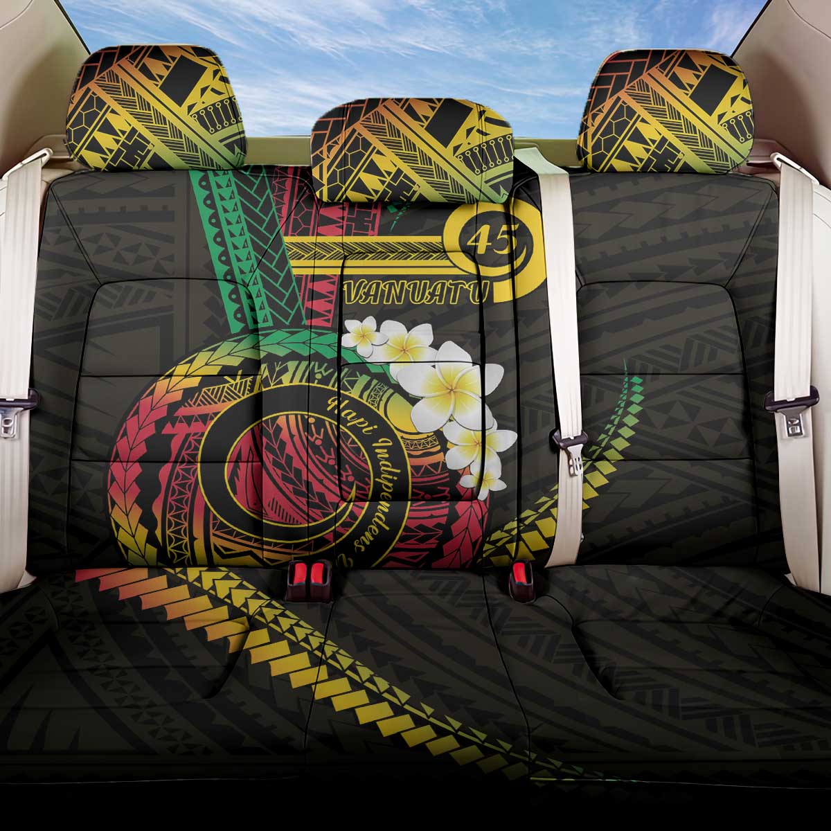 Vanuatu Independence Day Back Car Seat Cover Yumi 45th Hapi Indipendens Dei LT01