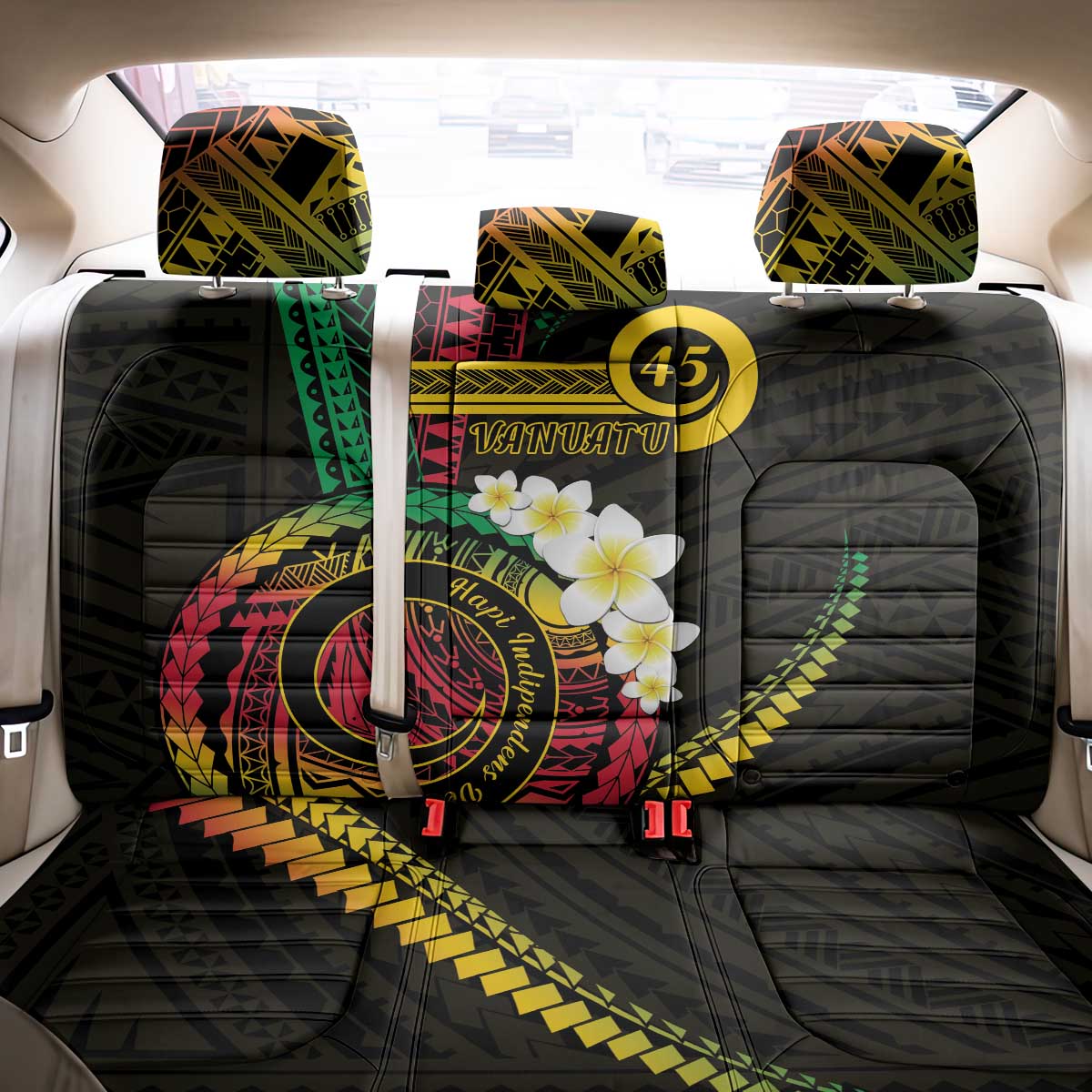 Vanuatu Independence Day Back Car Seat Cover Yumi 45th Hapi Indipendens Dei LT01