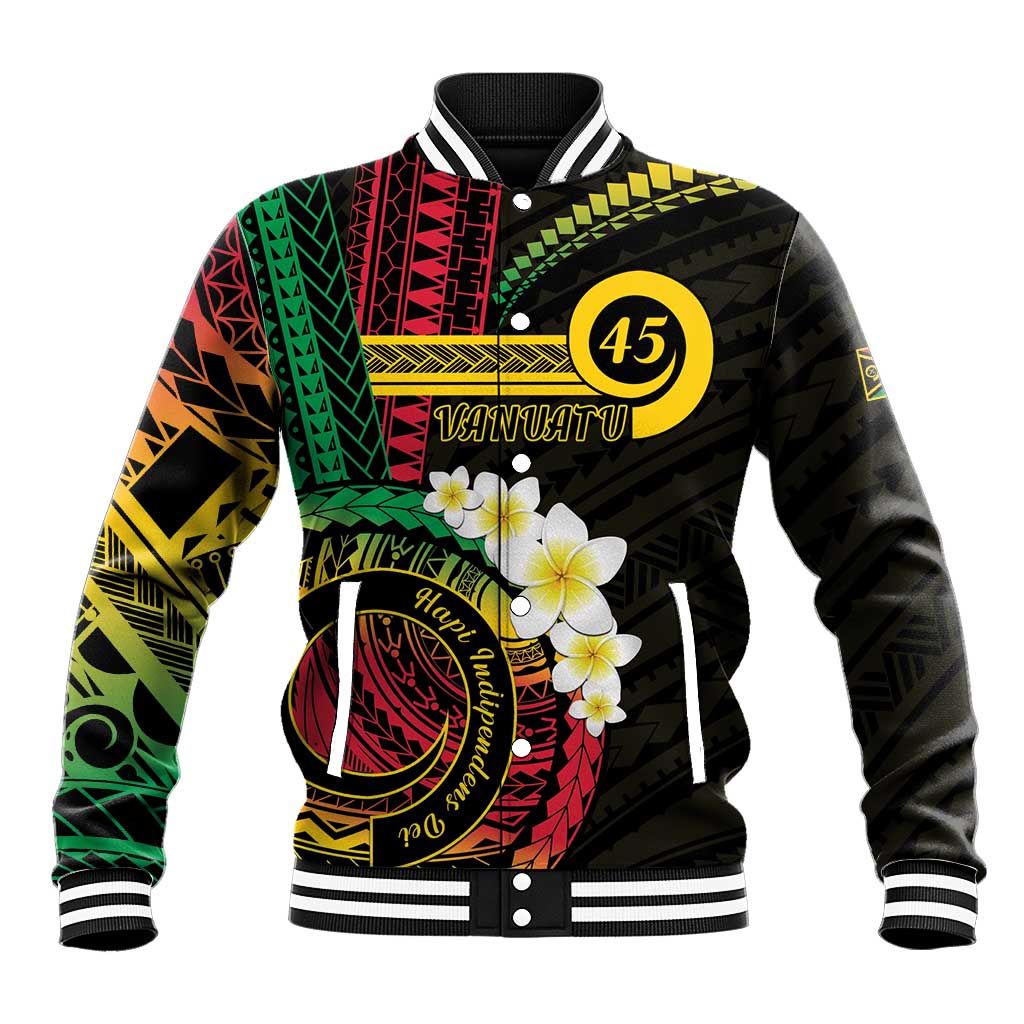 Vanuatu Independence Day Baseball Jacket Yumi 45th Hapi Indipendens Dei LT01 Unisex Black - Polynesian Pride