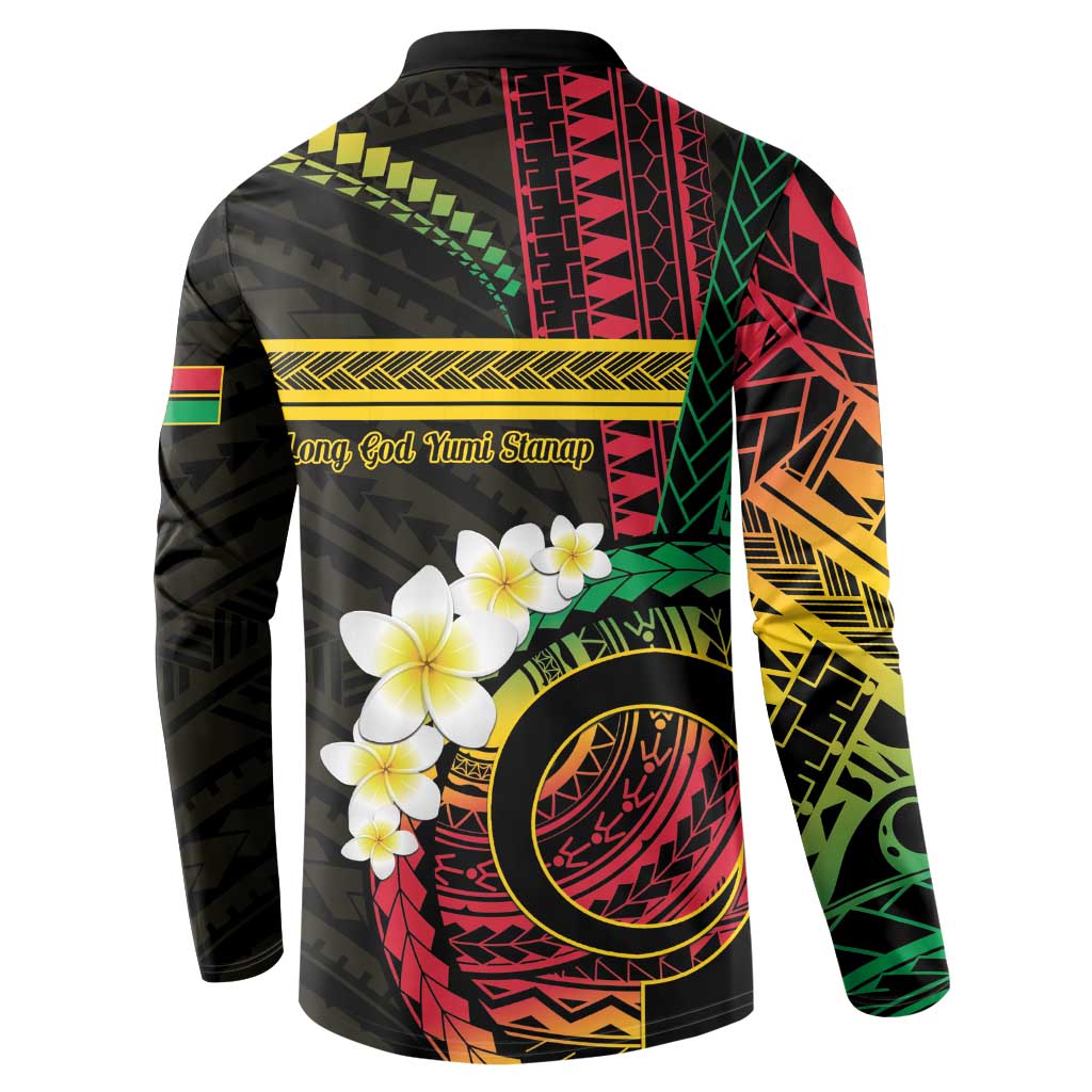 Vanuatu Independence Day Button Sweatshirt Yumi 45th Hapi Indipendens Dei LT01 - Polynesian Pride