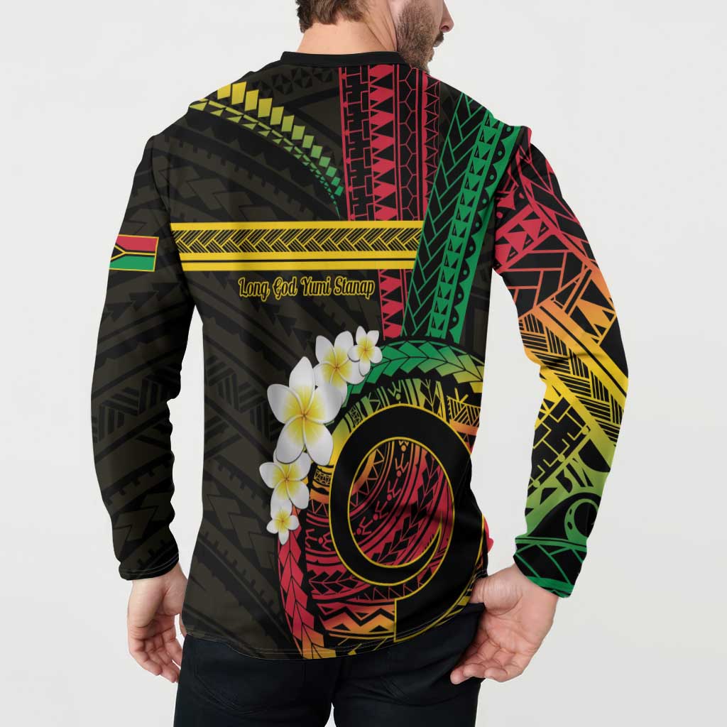 Vanuatu Independence Day Button Sweatshirt Yumi 45th Hapi Indipendens Dei LT01 - Polynesian Pride