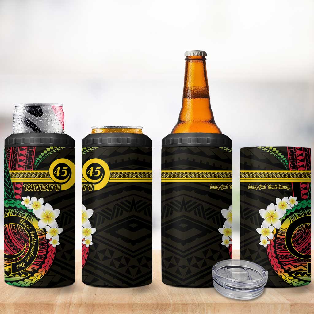 Vanuatu Independence Day 4 in 1 Can Cooler Tumbler Yumi 45th Hapi Indipendens Dei LT01