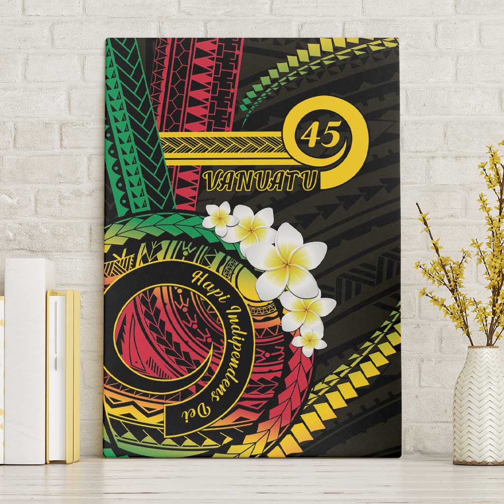 Vanuatu Independence Day Canvas Wall Art Yumi 45th Hapi Indipendens Dei LT01 Without Frame Black - Polynesian Pride