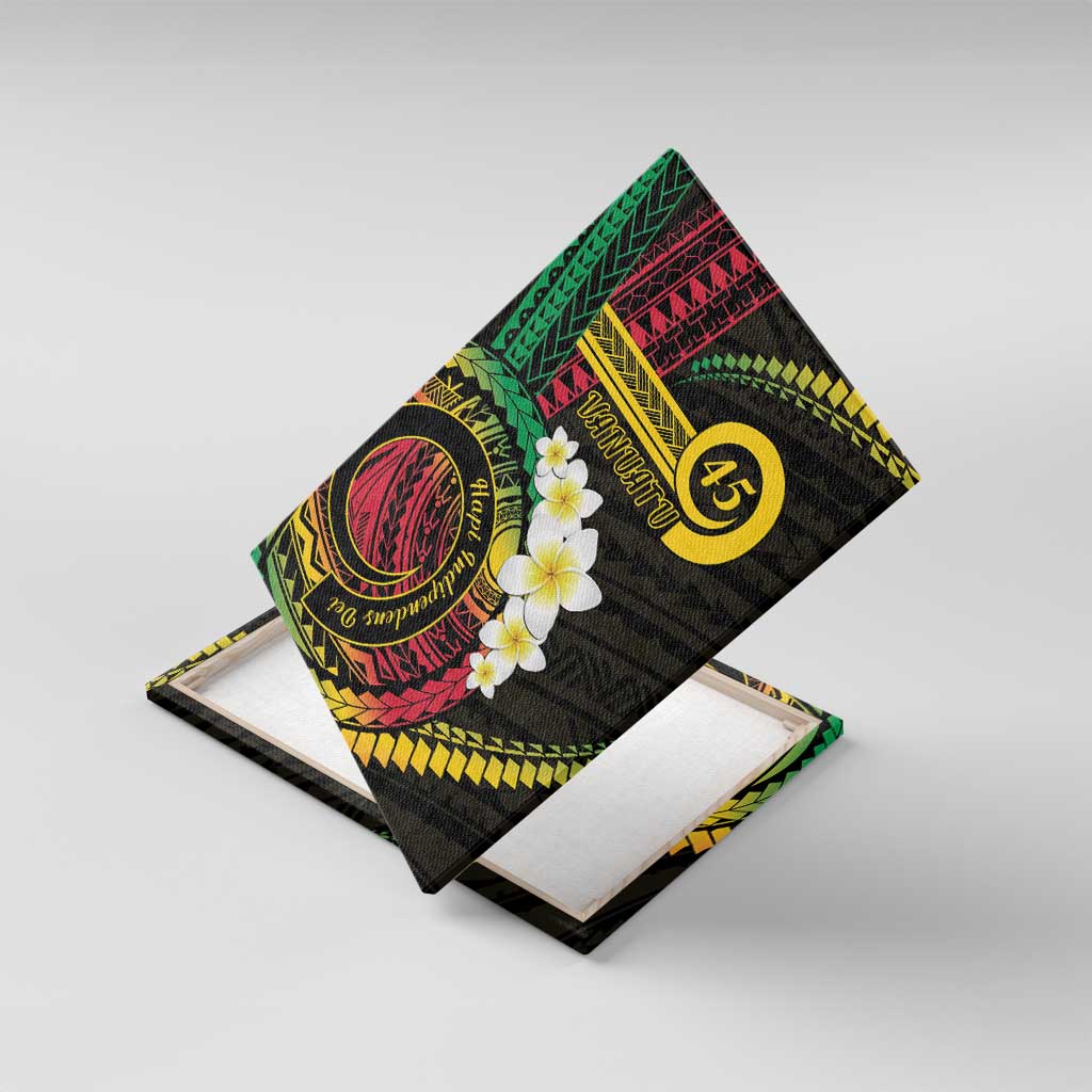 Vanuatu Independence Day Canvas Wall Art Yumi 45th Hapi Indipendens Dei LT01 With Frame Black - Polynesian Pride