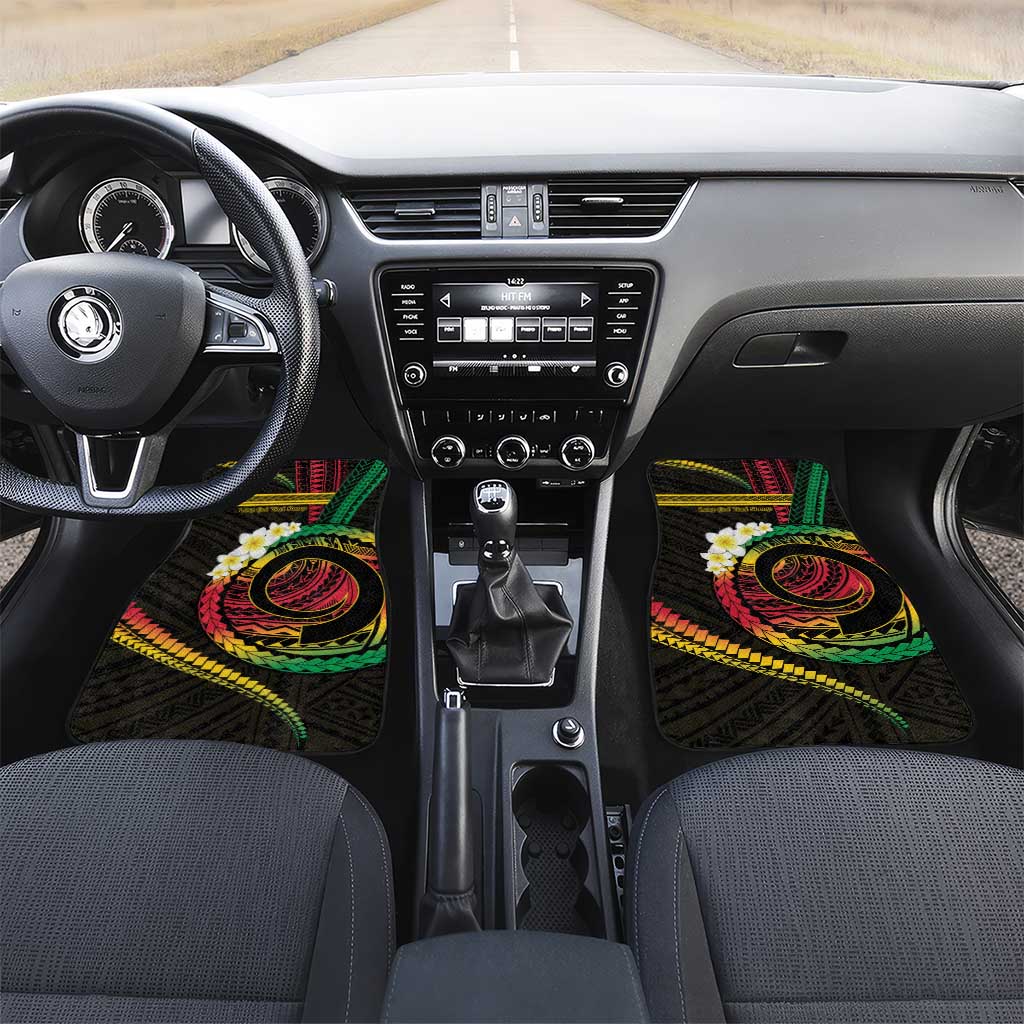 Vanuatu Independence Day Car Mats Yumi 45th Hapi Indipendens Dei LT01 Set 2pcs - Front Black - Polynesian Pride