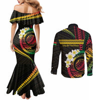 Vanuatu Independence Day Couples Matching Mermaid Dress and Long Sleeve Button Shirt Yumi 45th Hapi Indipendens Dei LT01 - Polynesian Pride