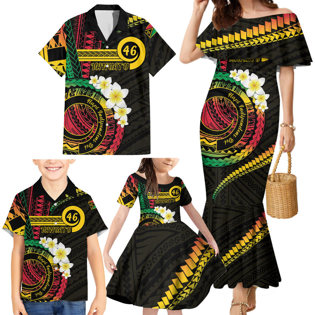 Vanuatu Independence Day Family Matching Mermaid Dress and Hawaiian Shirt Yumi 46th Hapi Indipendens Dei LT01 - Polynesian Pride