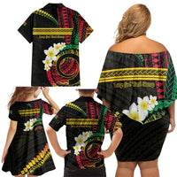 Vanuatu Independence Day Family Matching Off Shoulder Short Dress and Hawaiian Shirt Yumi 46th Hapi Indipendens Dei LT01 - Polynesian Pride
