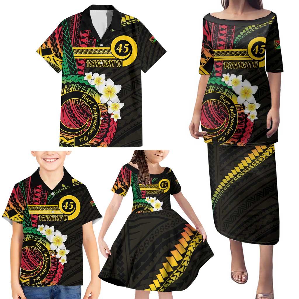Vanuatu Independence Day Family Matching Puletasi and Hawaiian Shirt Yumi 45th Hapi Indipendens Dei LT01 - Polynesian Pride