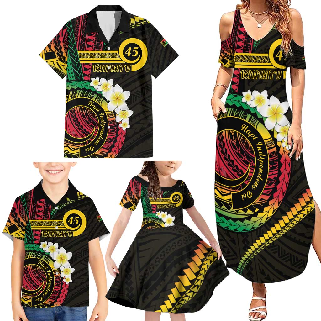 Vanuatu Independence Day Family Matching Summer Maxi Dress and Hawaiian Shirt Yumi 45th Hapi Indipendens Dei LT01 - Polynesian Pride