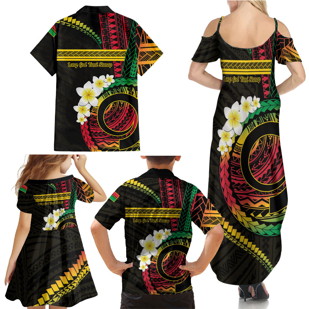 Vanuatu Independence Day Family Matching Summer Maxi Dress and Hawaiian Shirt Yumi 46th Hapi Indipendens Dei LT01 - Polynesian Pride