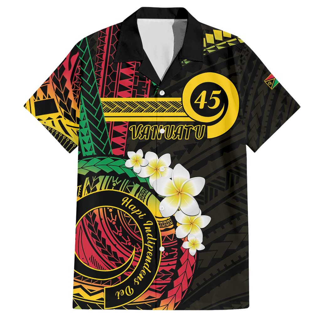 Vanuatu Independence Day Hawaiian Shirt Yumi 45th Hapi Indipendens Dei LT01 Black - Polynesian Pride