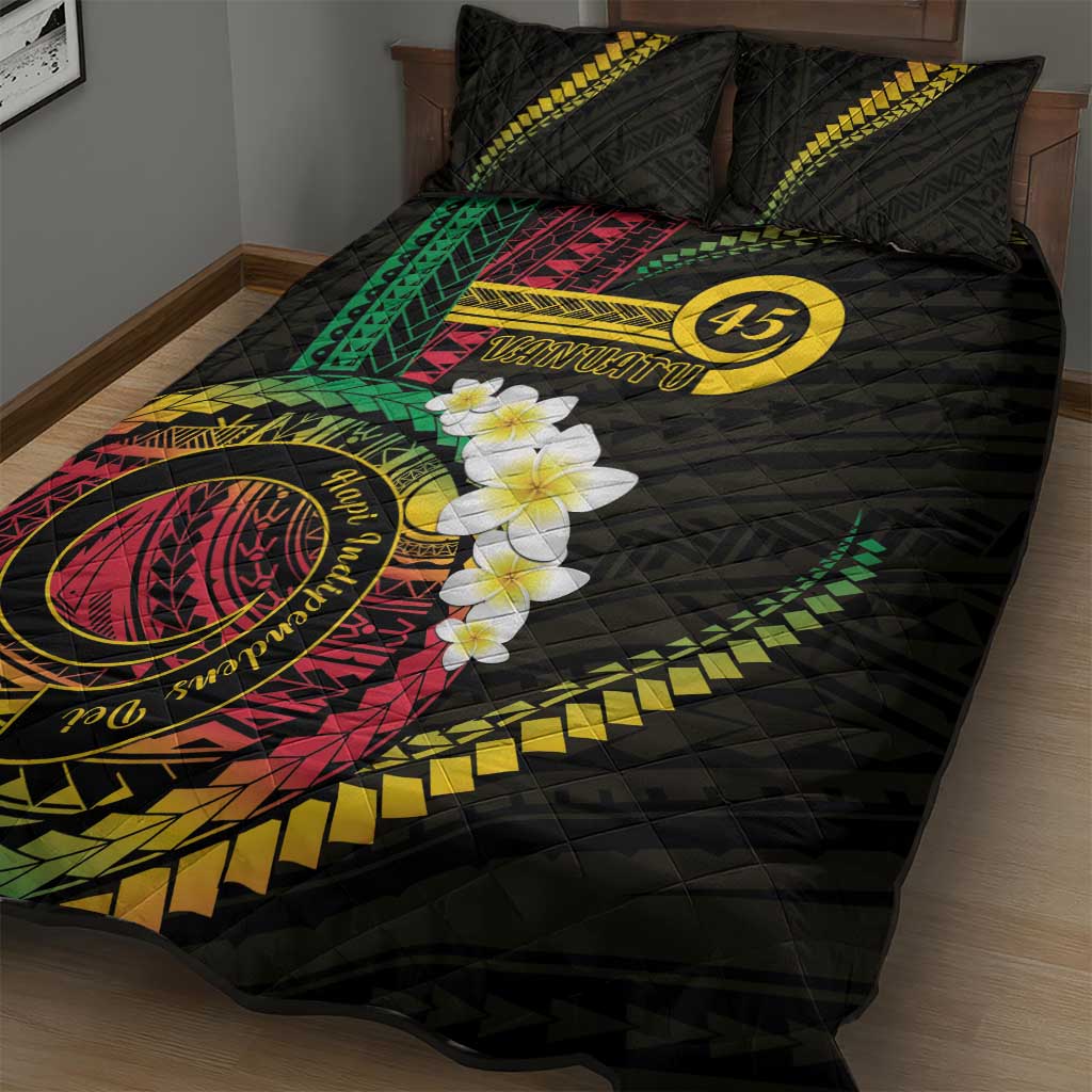 Vanuatu Independence Day Quilt Bed Set Yumi 45th Hapi Indipendens Dei LT01 - Polynesian Pride