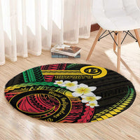 Vanuatu Independence Day Round Carpet Yumi 45th Hapi Indipendens Dei LT01