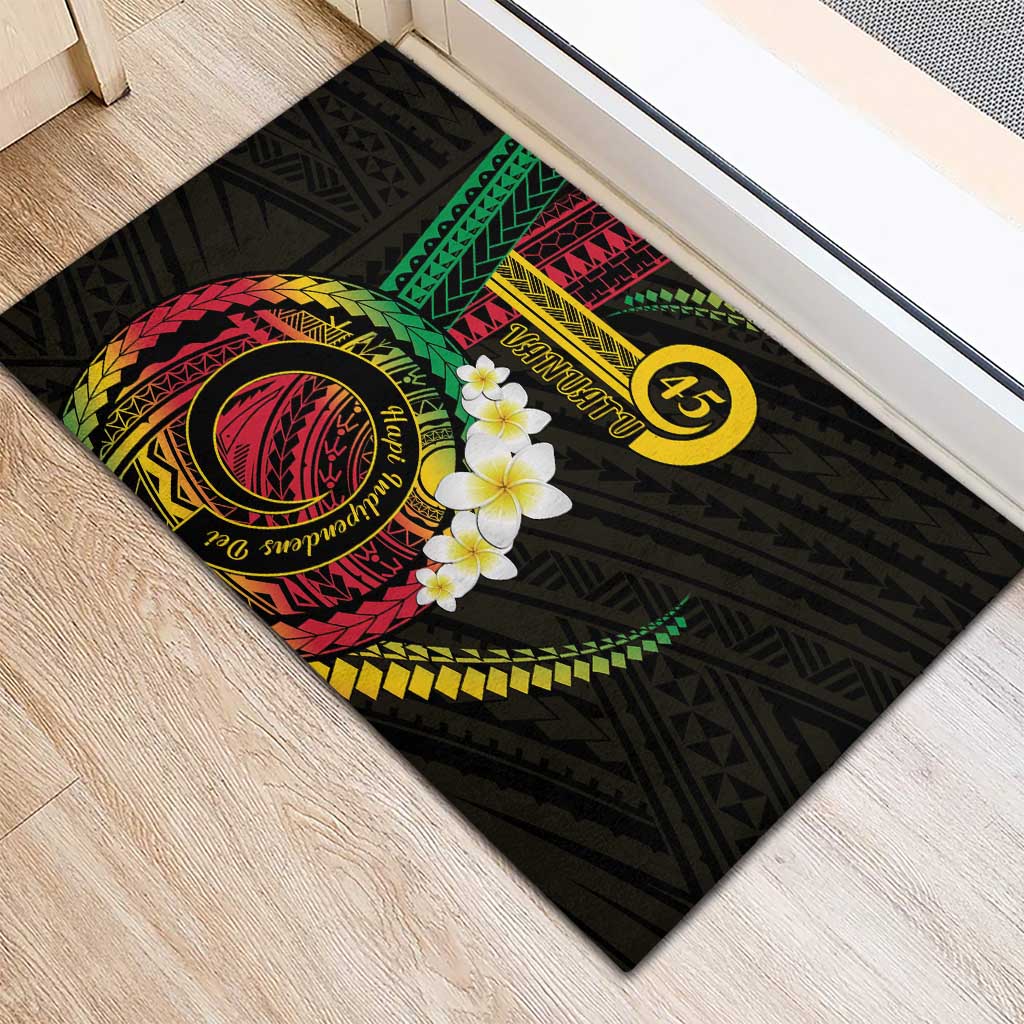 Vanuatu Independence Day Rubber Doormat Yumi 45th Hapi Indipendens Dei LT01 - Polynesian Pride
