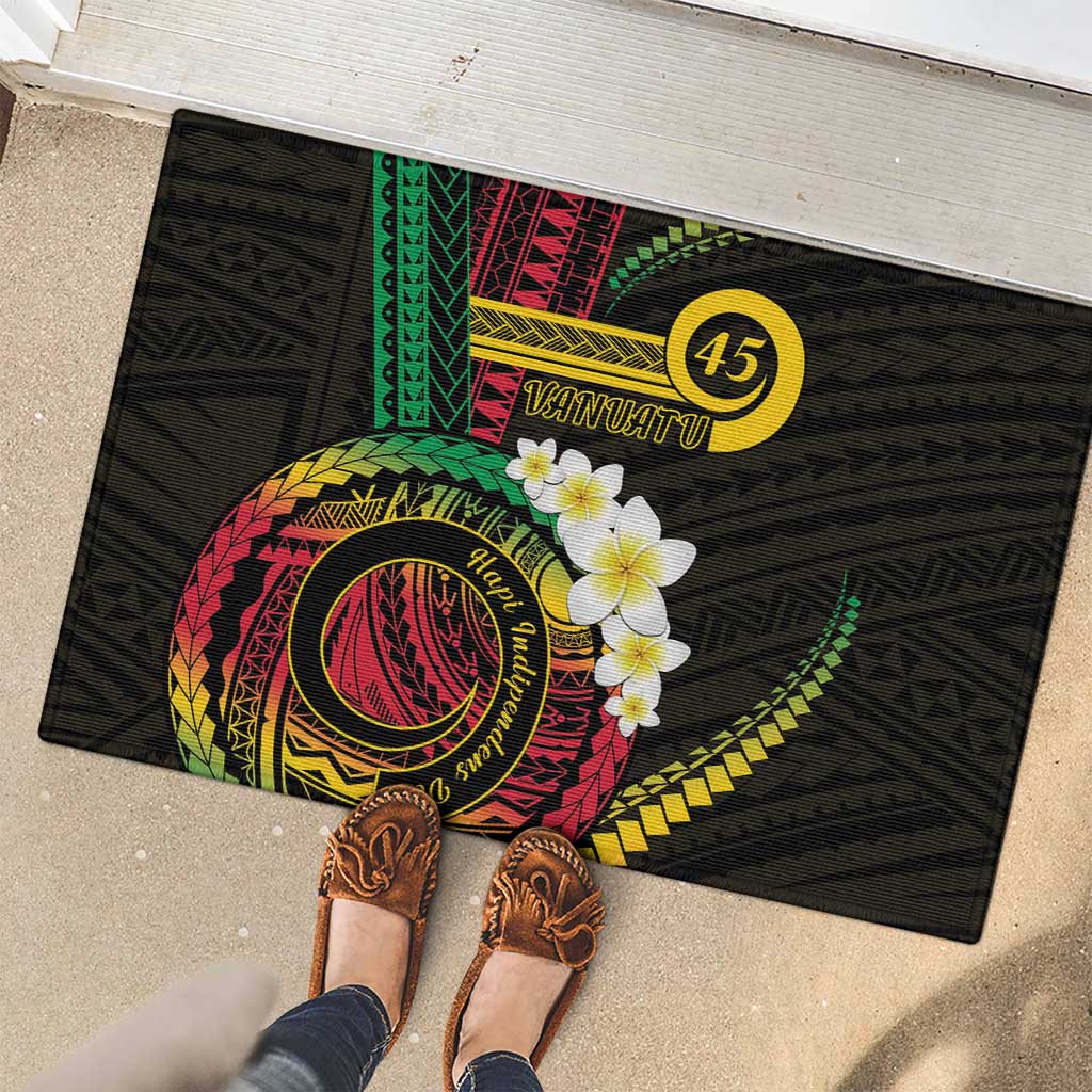 Vanuatu Independence Day Rubber Doormat Yumi 45th Hapi Indipendens Dei LT01 - Polynesian Pride