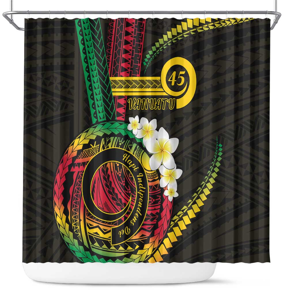 Vanuatu Independence Day Shower Curtain Yumi 45th Hapi Indipendens Dei LT01