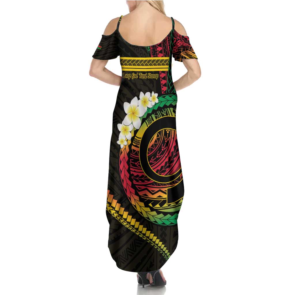 Vanuatu Independence Day Summer Maxi Dress Yumi 45th Hapi Indipendens Dei LT01 - Polynesian Pride