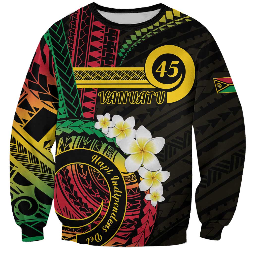 Vanuatu Independence Day Sweatshirt Yumi 45th Hapi Indipendens Dei LT01 Unisex Black - Polynesian Pride