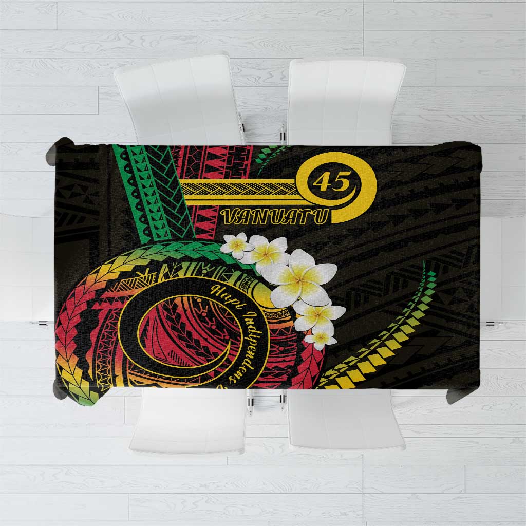 Vanuatu Independence Day Tablecloth Yumi 45th Hapi Indipendens Dei LT01 Black - Polynesian Pride