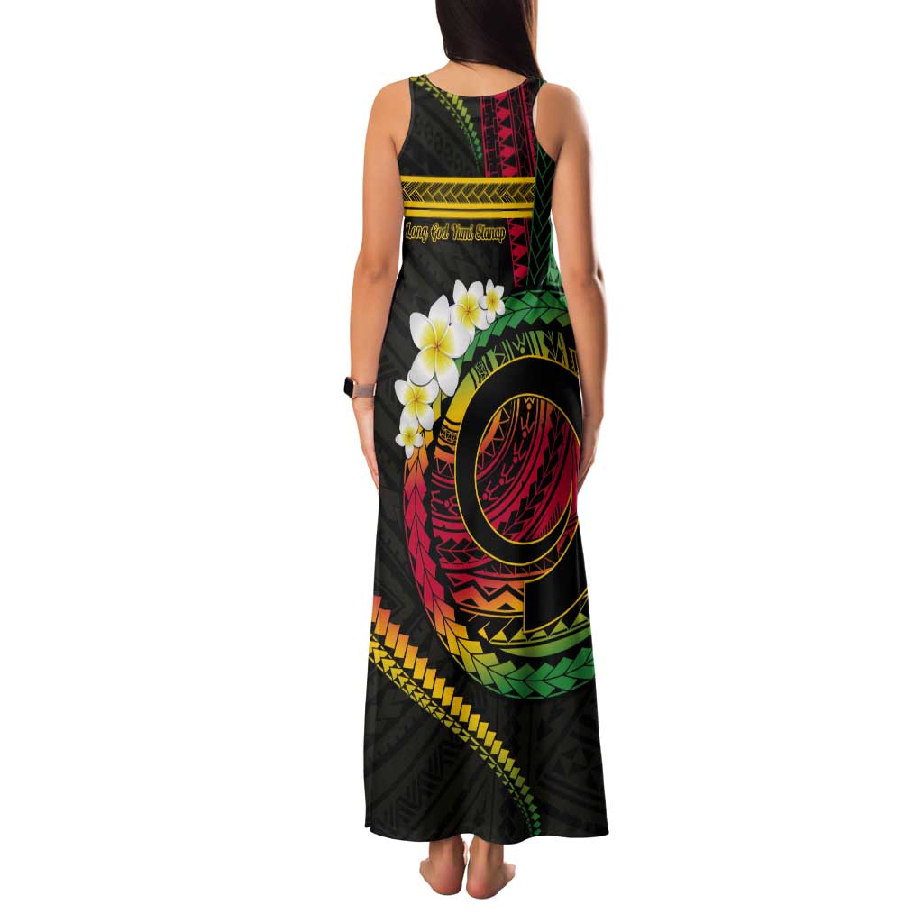 Vanuatu Independence Day Tank Maxi Dress Yumi 45th Hapi Indipendens Dei LT01 - Polynesian Pride