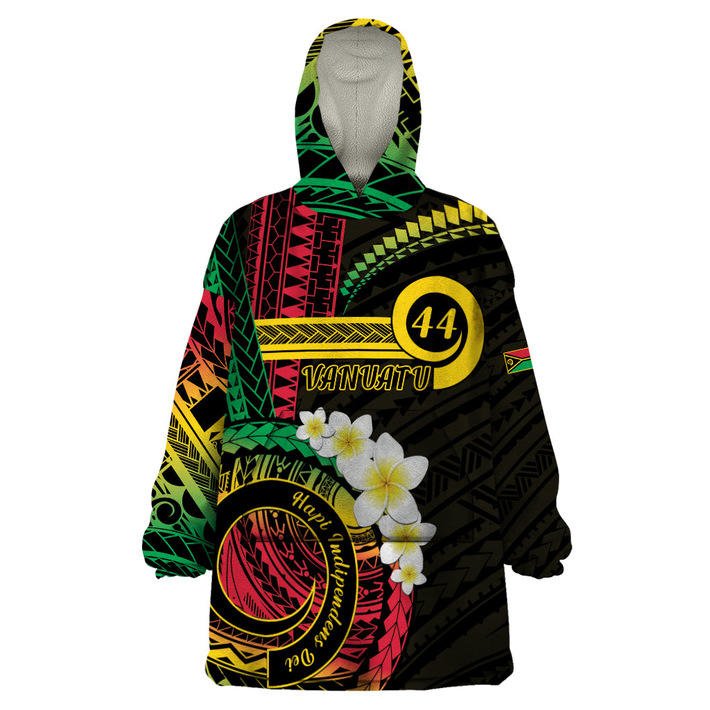 Vanuatu Independence Day Wearable Blanket Hoodie Yumi 44th Hapi Indipendens Dei