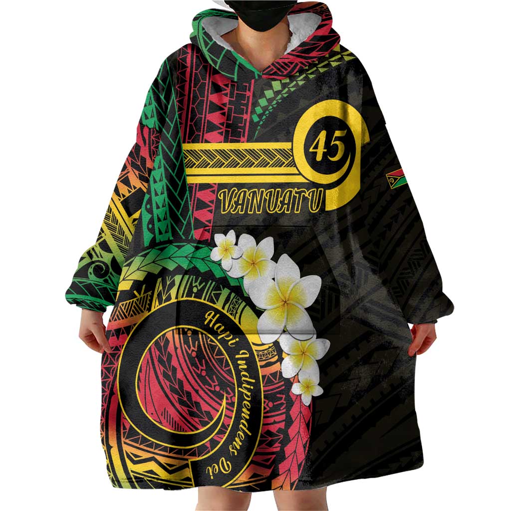 Vanuatu Independence Day Wearable Blanket Hoodie Yumi 45th Hapi Indipendens Dei LT01