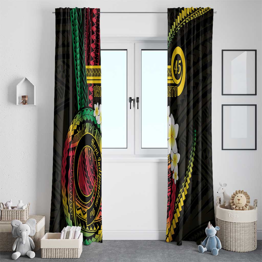 Vanuatu Independence Day Window Curtain Yumi 45th Hapi Indipendens Dei LT01 - Polynesian Pride