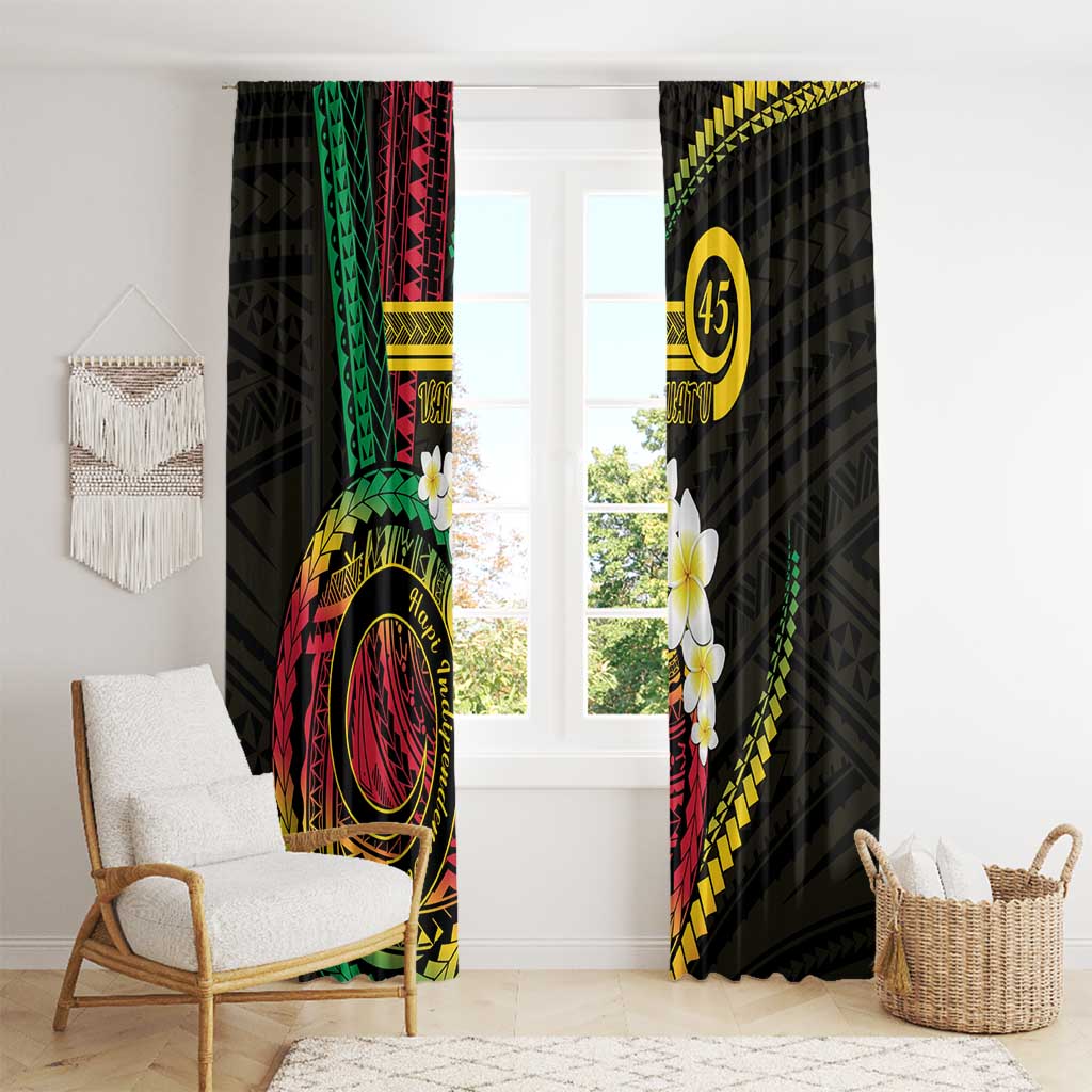 Vanuatu Independence Day Window Curtain Yumi 45th Hapi Indipendens Dei LT01 - Polynesian Pride