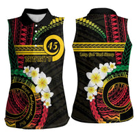 Vanuatu Independence Day Women Sleeveless Polo Shirt Yumi 45th Hapi Indipendens Dei LT01